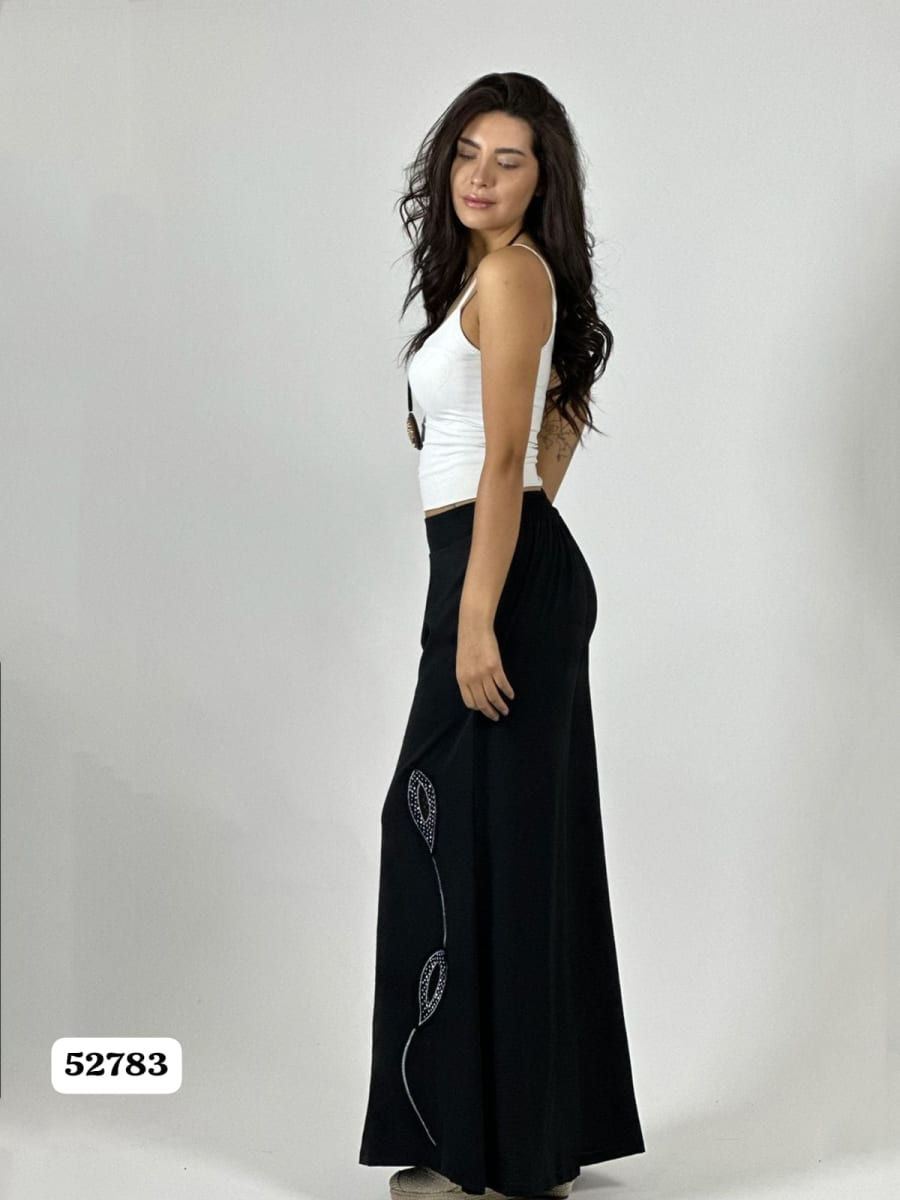 Palazzo Crepe Aplicaciones Broderi con Brillos A1-339