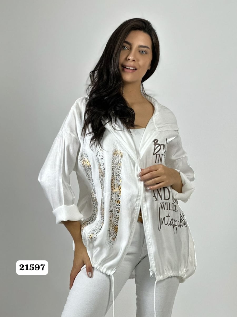 Poleron Satin Garras Print BELIEVE IN YOUR A4-9210