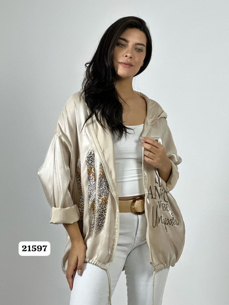 Poleron Satin Garras Print BELIEVE IN YOUR A4-928