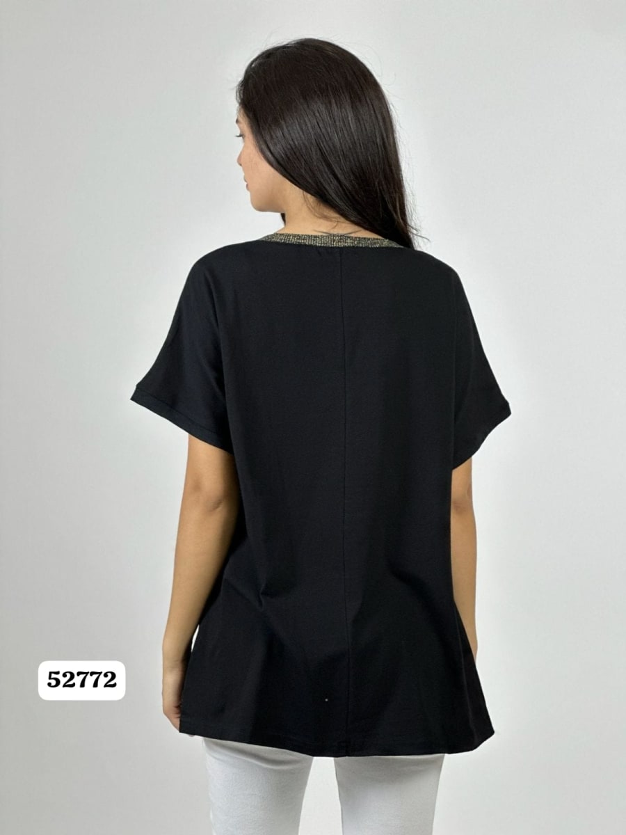 Polera Crepe Cuello V Triple Estrella A4-9212