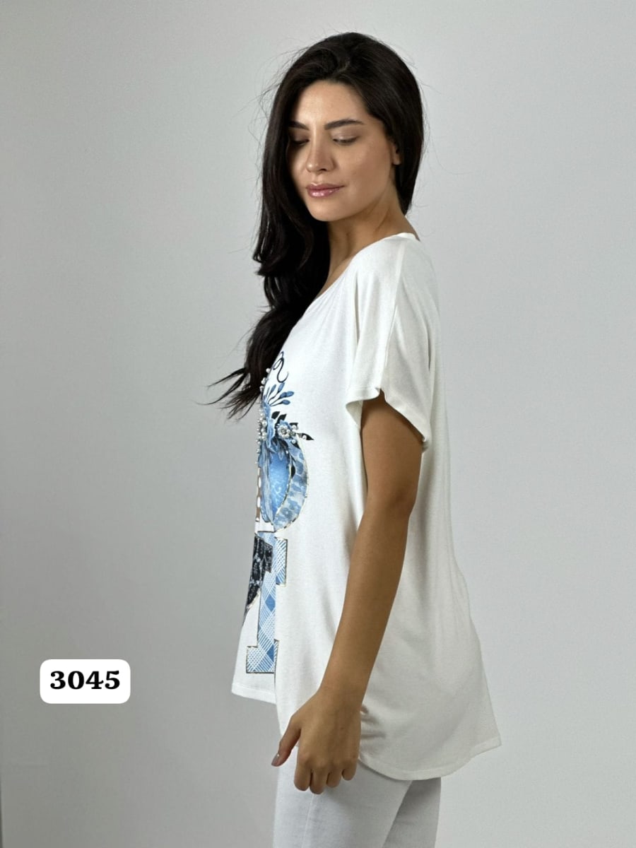 Polera Algodon LOVE Print/Calabaza A1-198