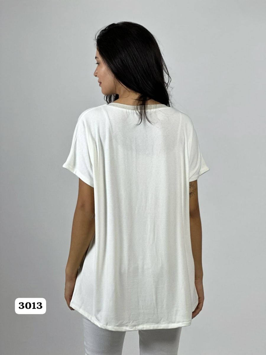 Polera Algodon Corazon Triple de Lentejuelas A1-433