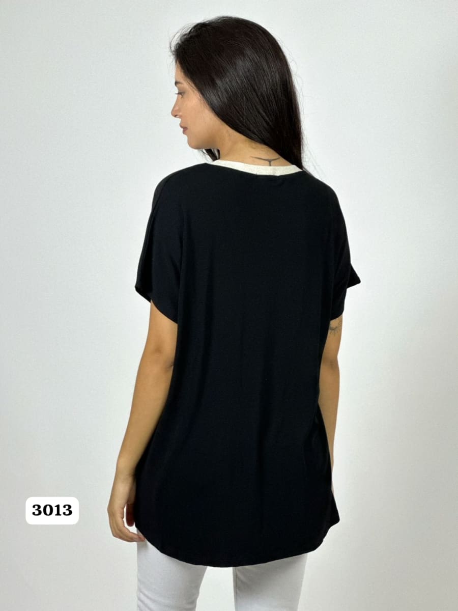 Polera Algodon Corazon Triple de Lentejuelas A1-436