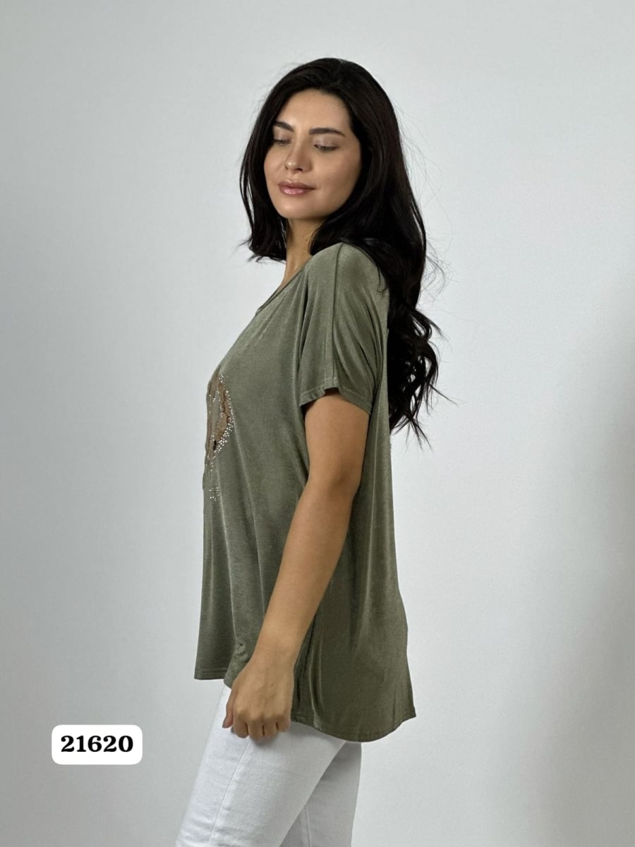 Polera Acetato 2 Corazones Brillantes PARIS MIU A1-2010