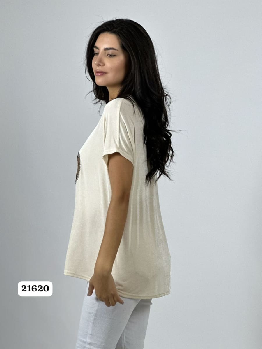 Polera Acetato 2 Corazones Brillantes PARIS MIU A1-207