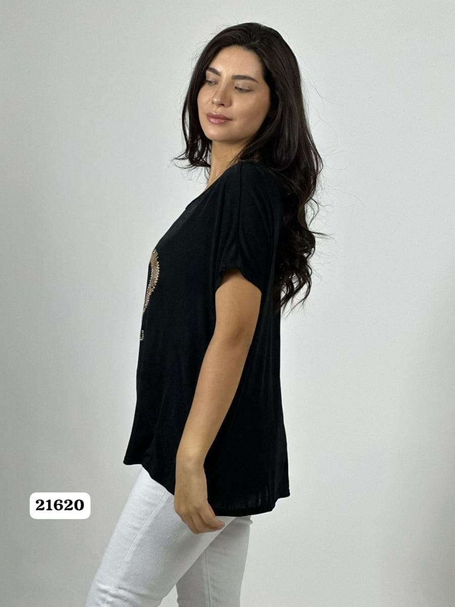 Polera Acetato 2 Corazones Brillantes PARIS MIU A1-2013