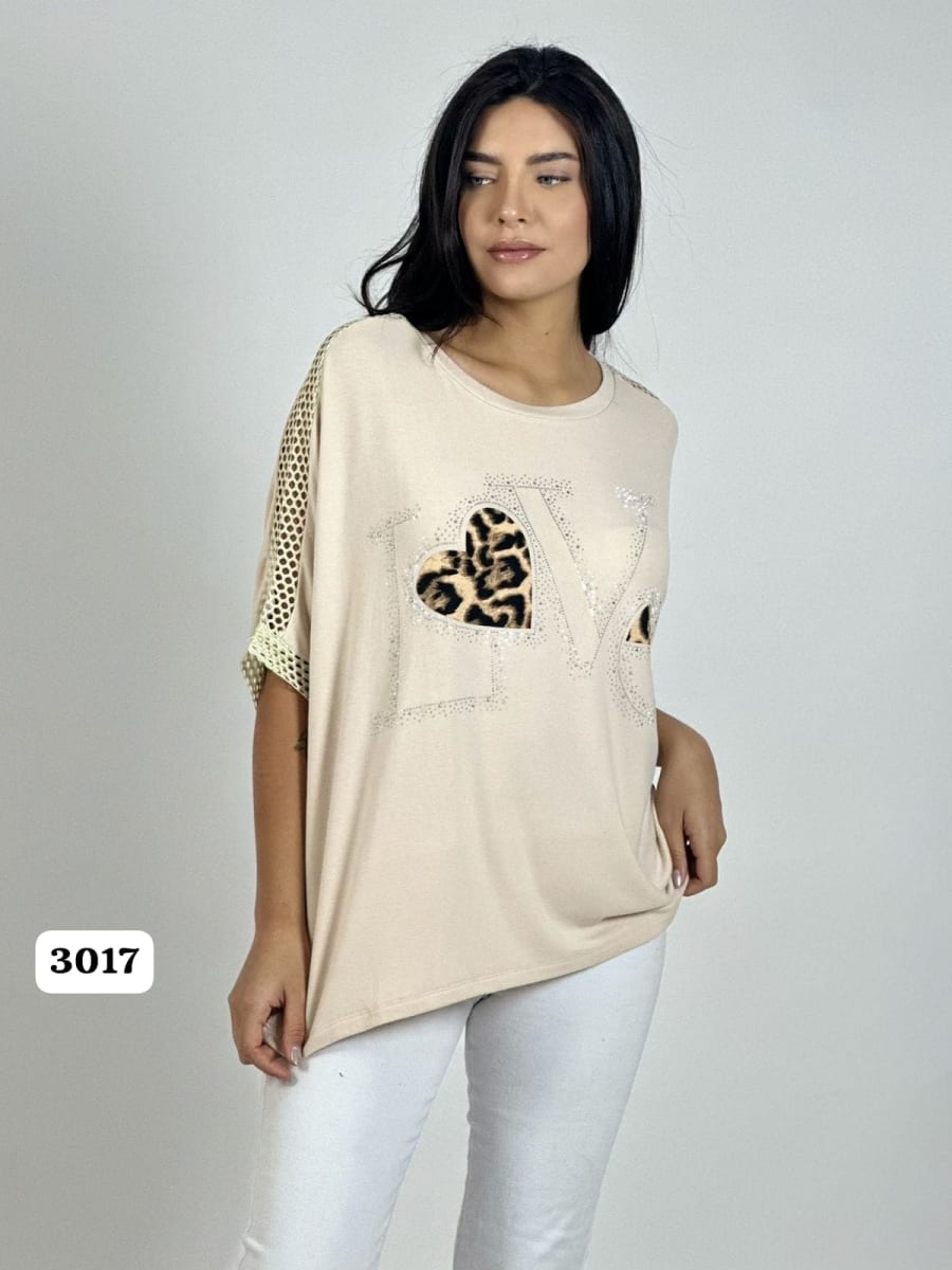 Polera Algodon LOVE Corazon Print A1-392