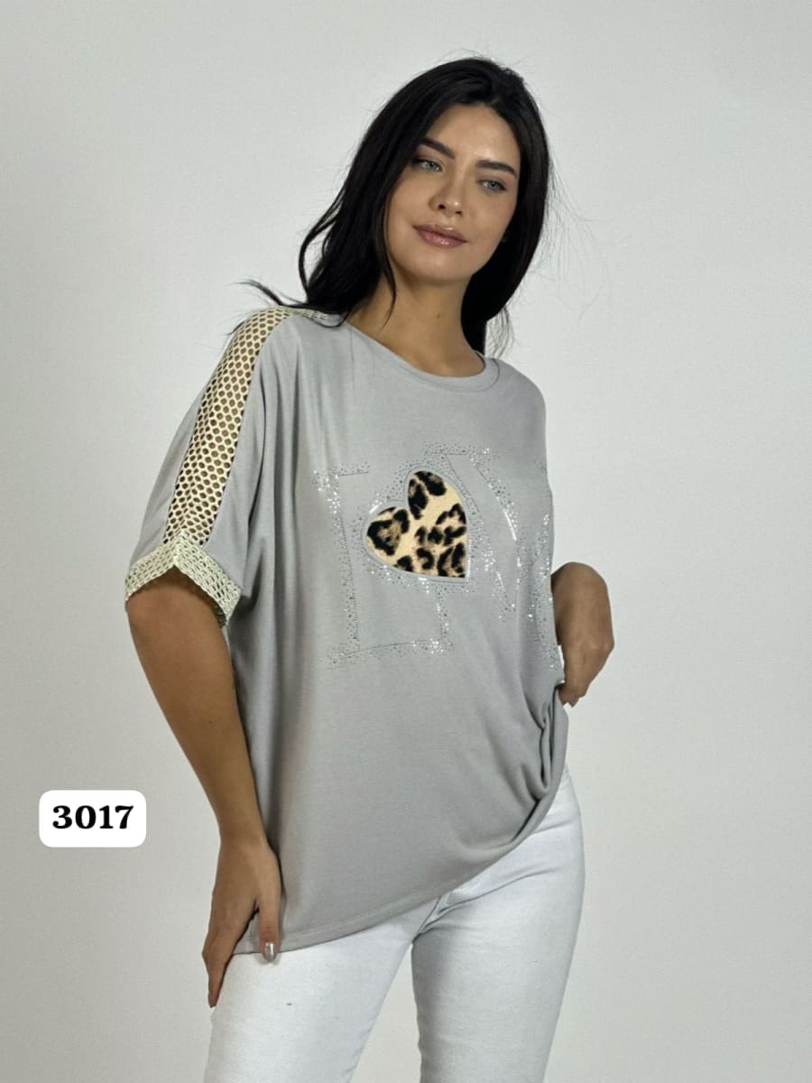 Polera Algodon LOVE Corazon Print A1-395