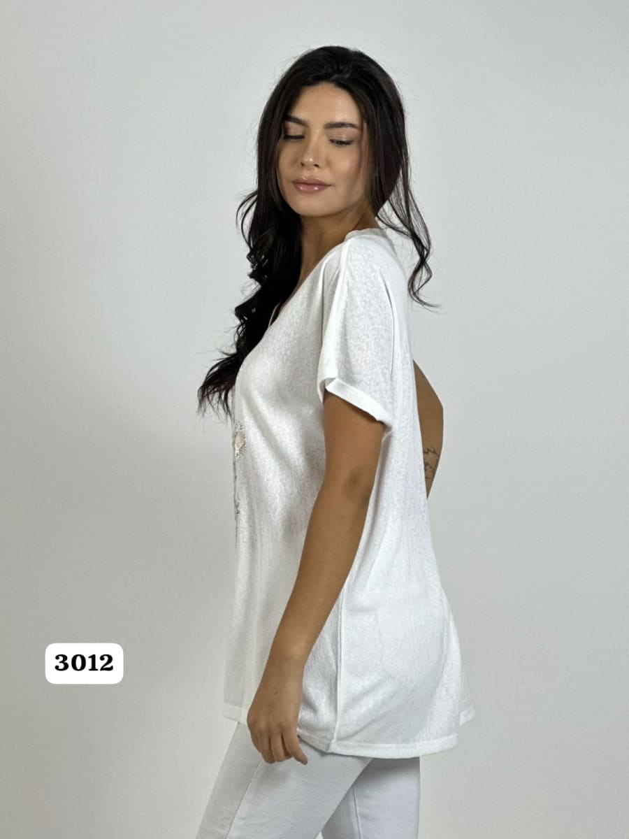 Polera Algodon Corazones y Letras A1-396