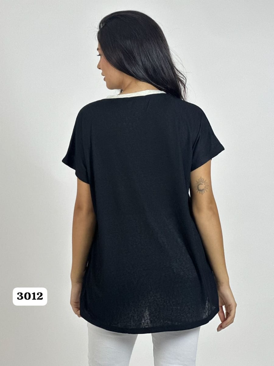 Polera Algodon Corazones y Letras A1-393