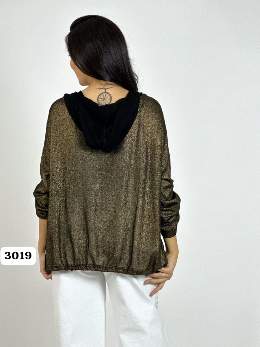 Poleron Hilo Con Cierre Lineas Brillantes A1-107