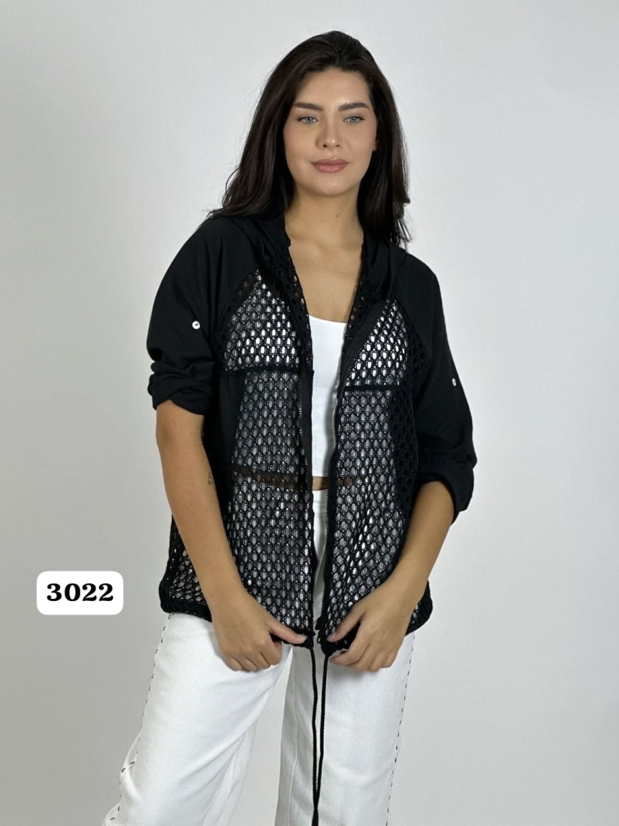 Poleron Crepe Tejido con Capucha A3-751