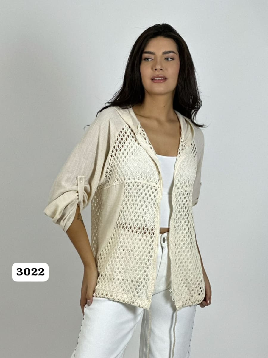 Poleron Crepe Tejido con Capucha A3-754