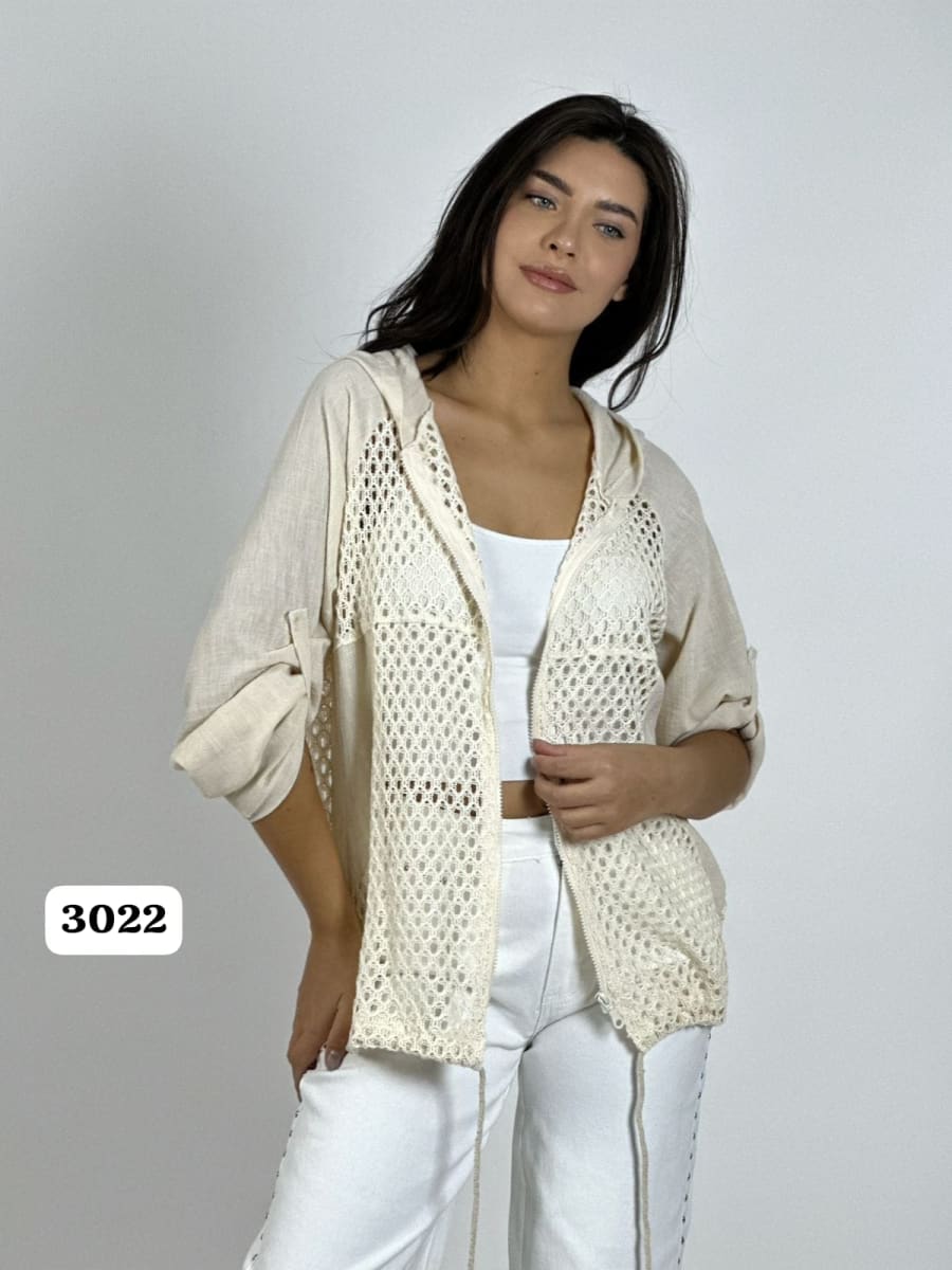 Poleron Crepe Tejido con Capucha A3-755