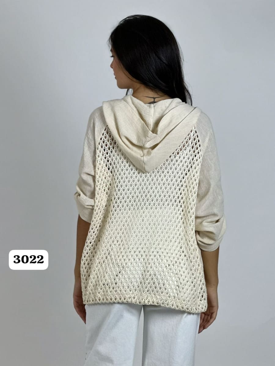 Poleron Crepe Tejido con Capucha A3-757