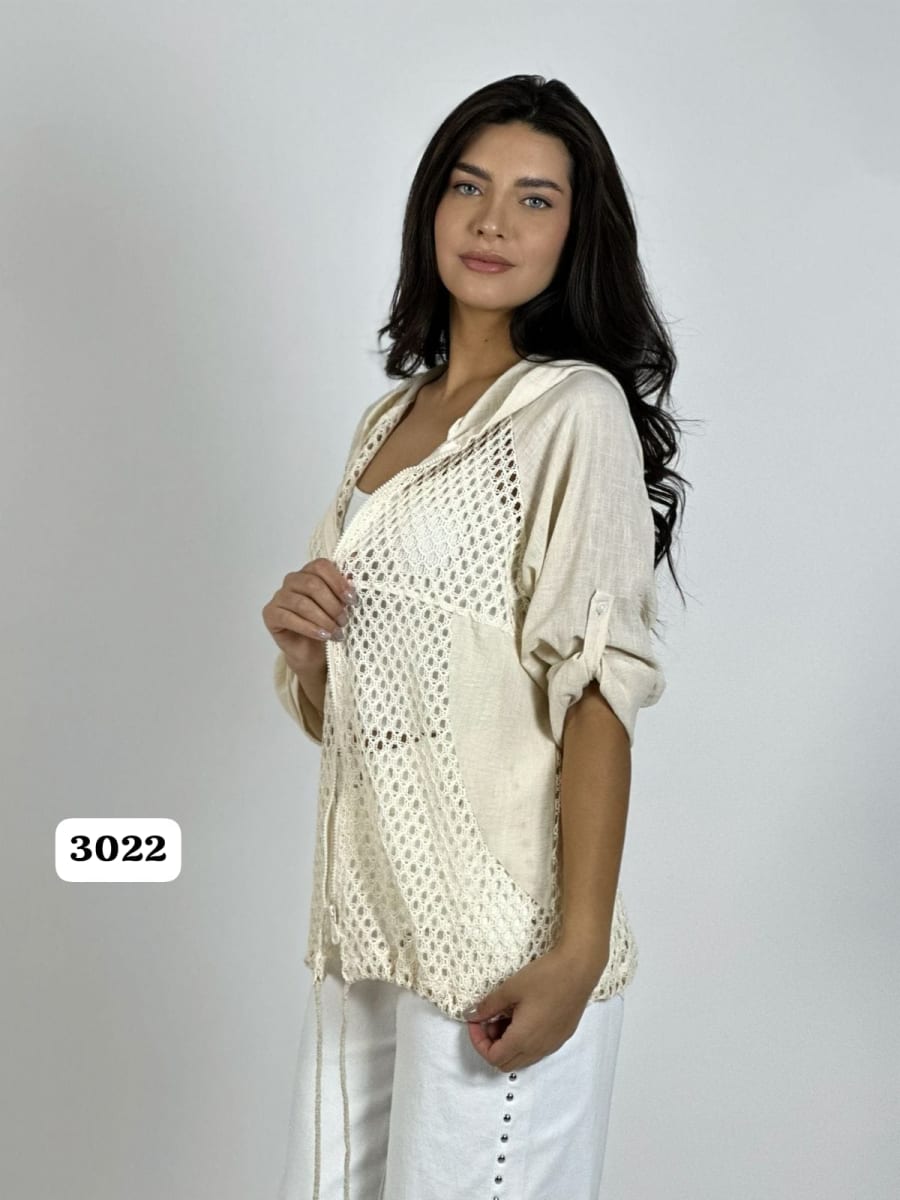 Poleron Crepe Tejido con Capucha A3-756