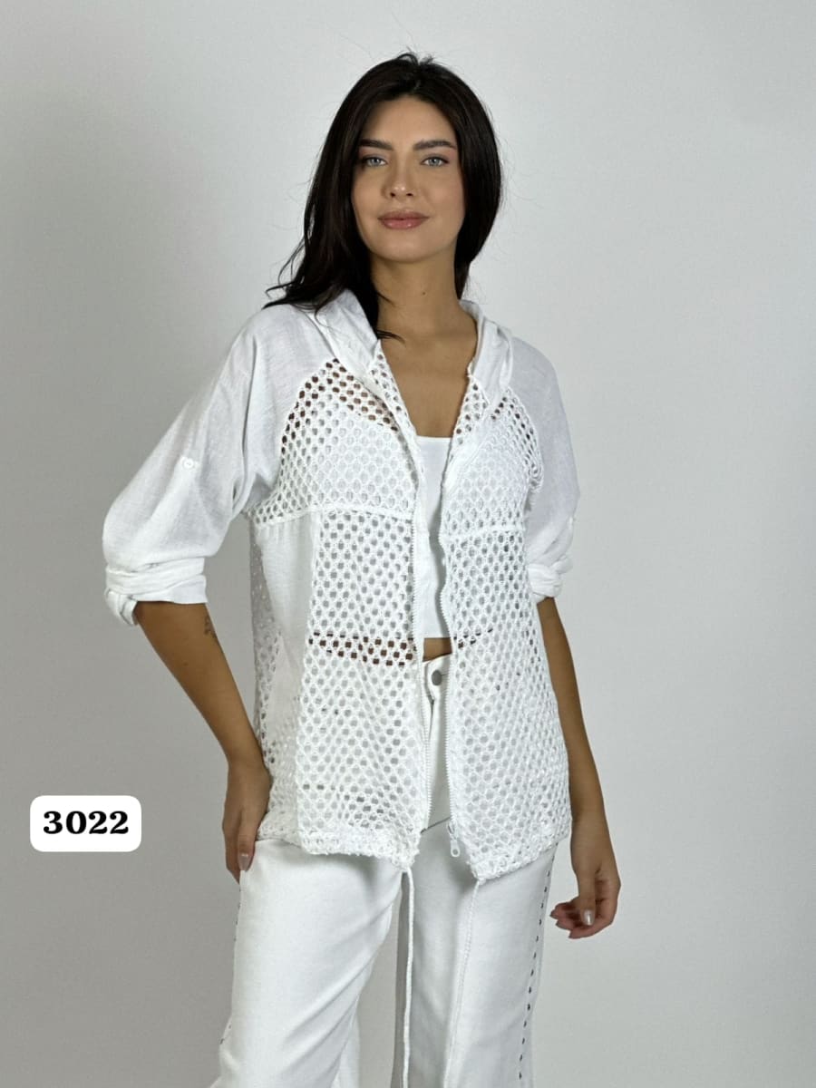 Poleron Crepe Tejido con Capucha A3-758