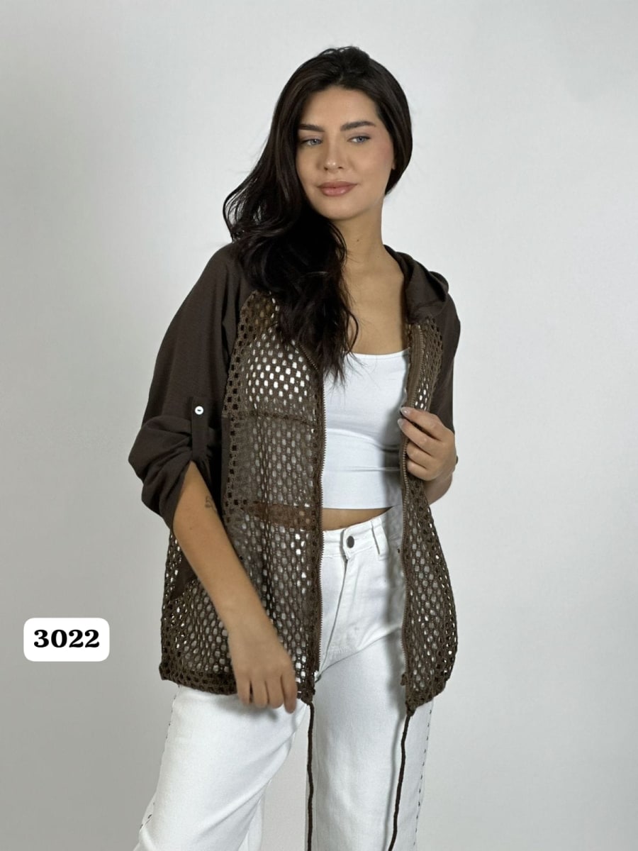 Poleron Crepe Tejido con Capucha A3-7511