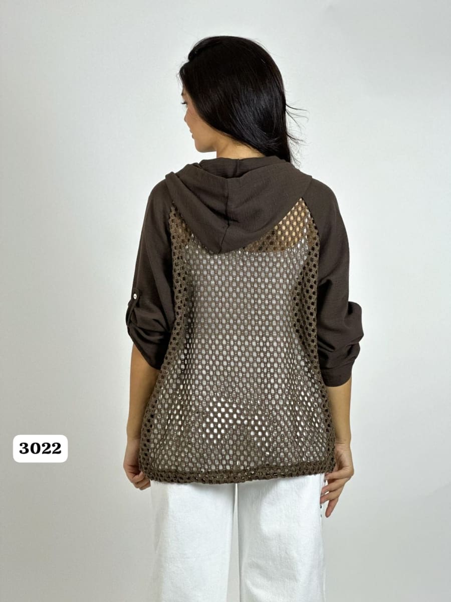 Poleron Crepe Tejido con Capucha A3-7513