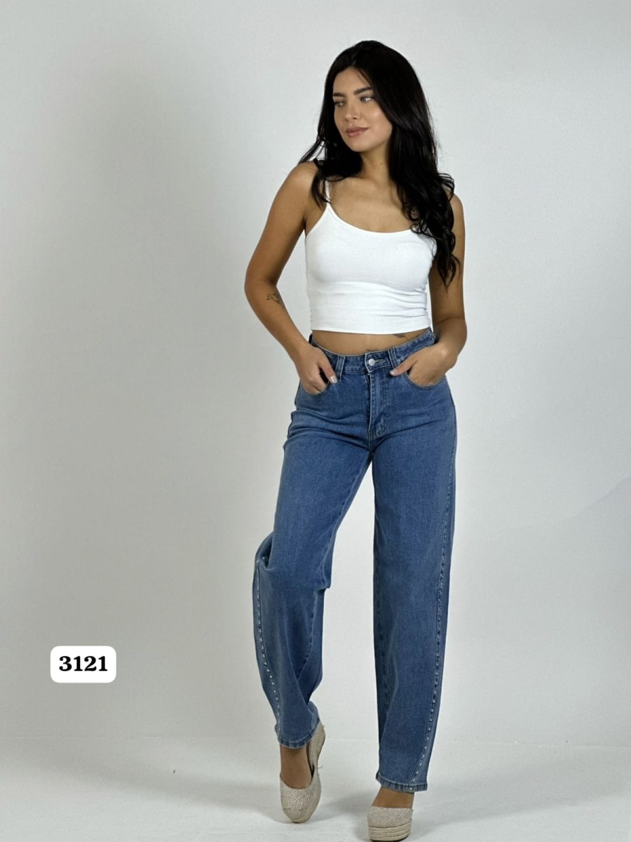 Pantalon Mezclilla con Tachas Estrella en Bolsillo A2-611