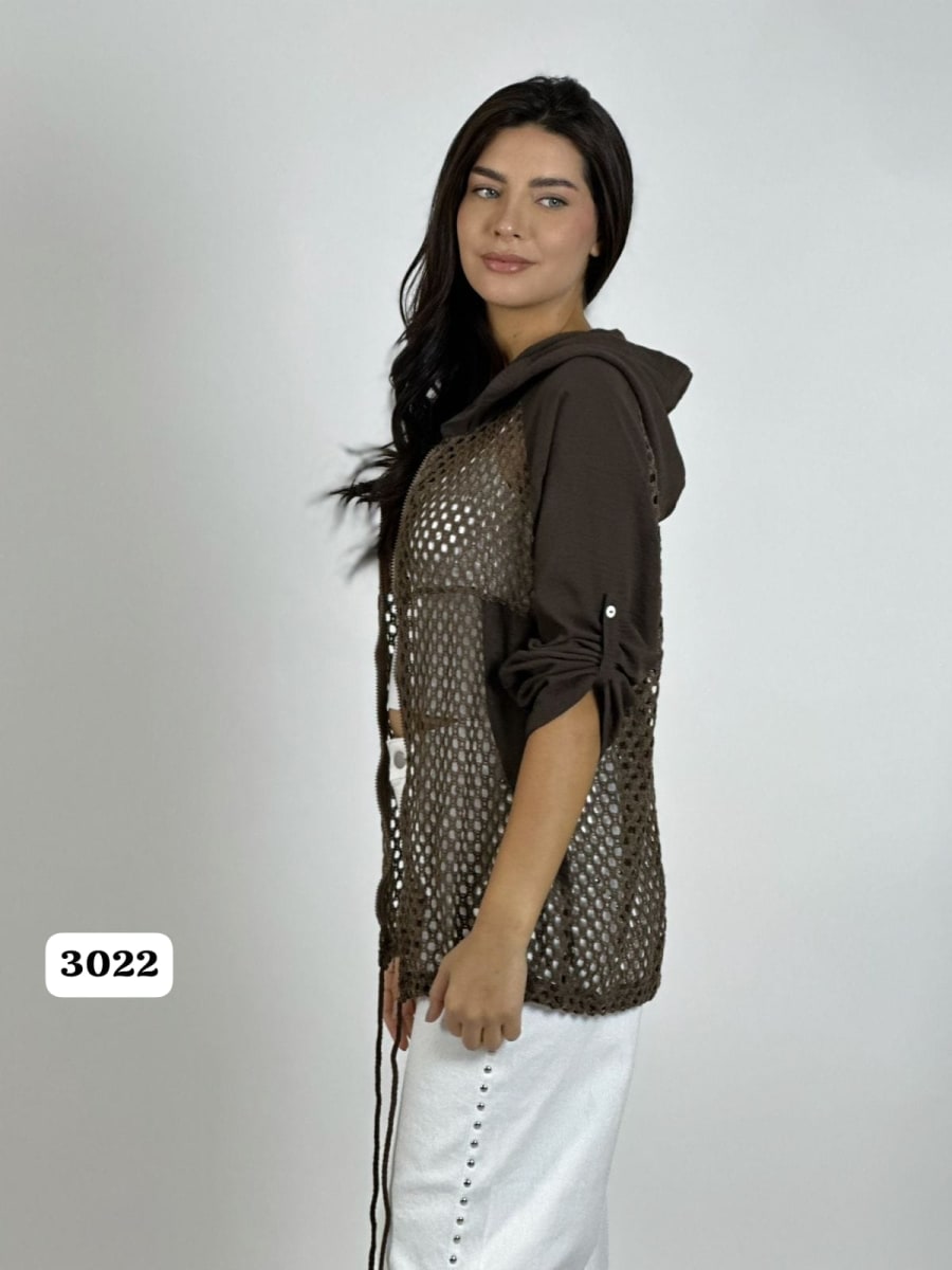 Poleron Crepe Tejido con Capucha A3-7514