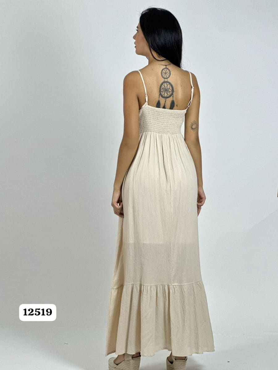 Vestido Crepe Torso Encaje A4-854