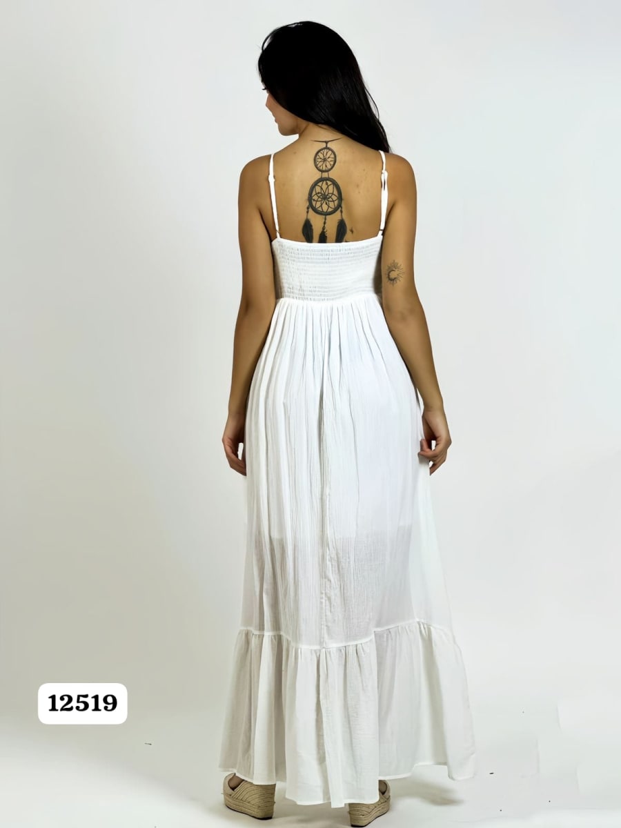 Vestido Crepe Torso Encaje A4-858