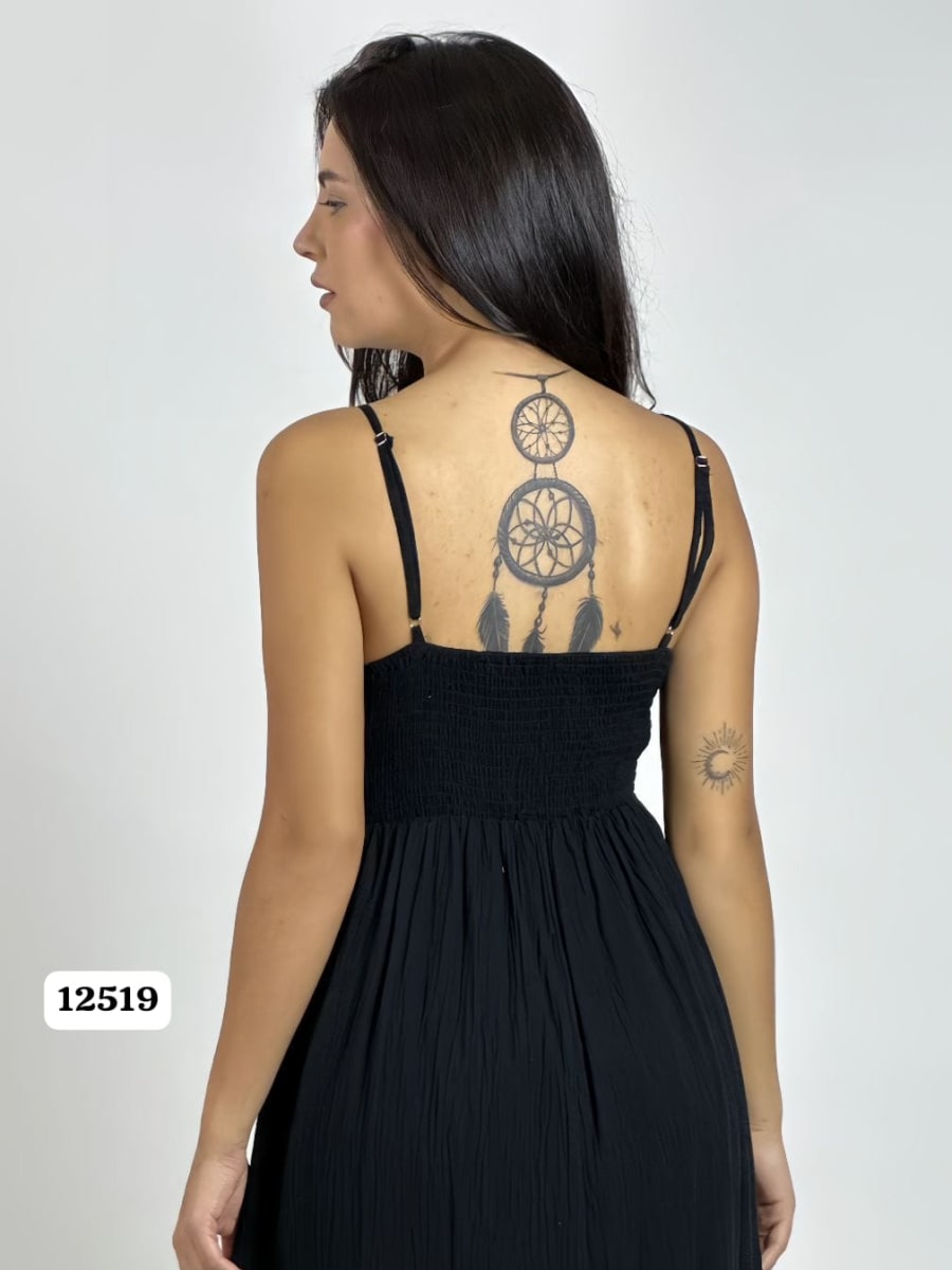 Vestido Crepe Torso Encaje A4-8512