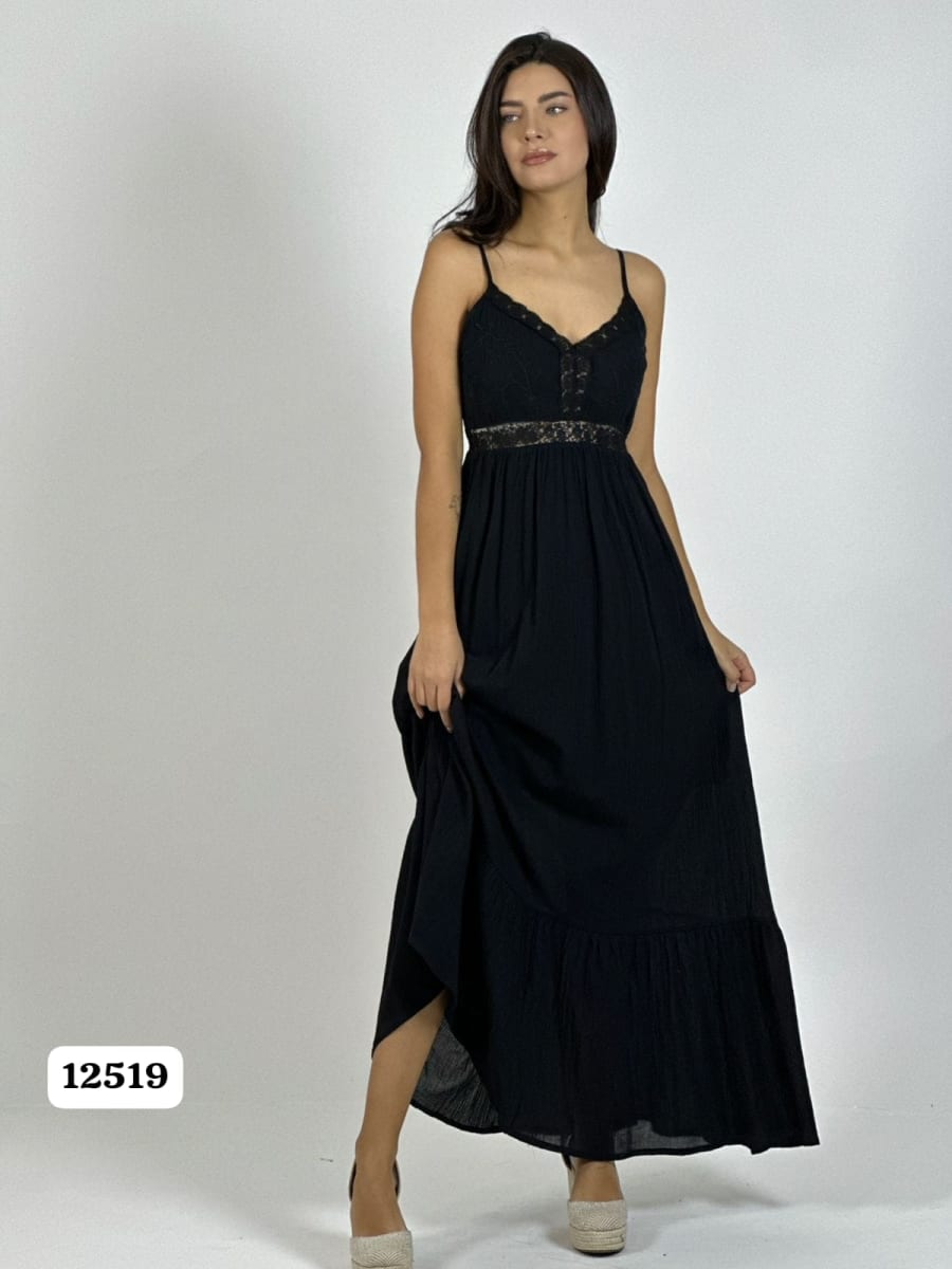 Vestido Crepe Torso Encaje A4-8510