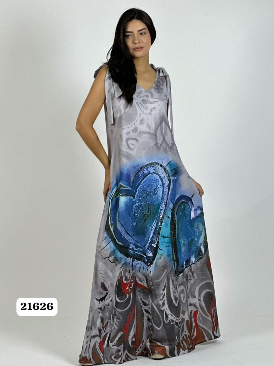 Vestido Viscosa Estampado Corazones A2-596