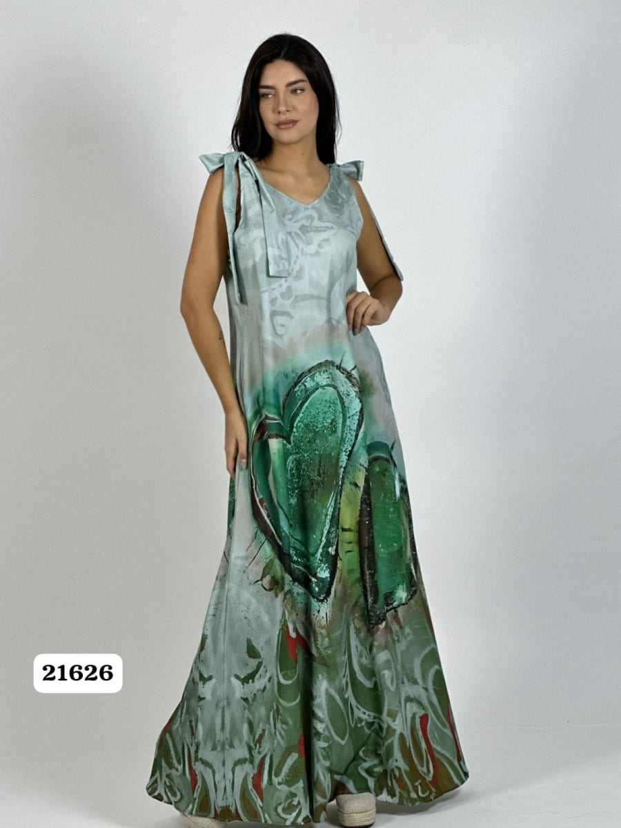 Vestido Viscosa Estampado Corazones A2-5913