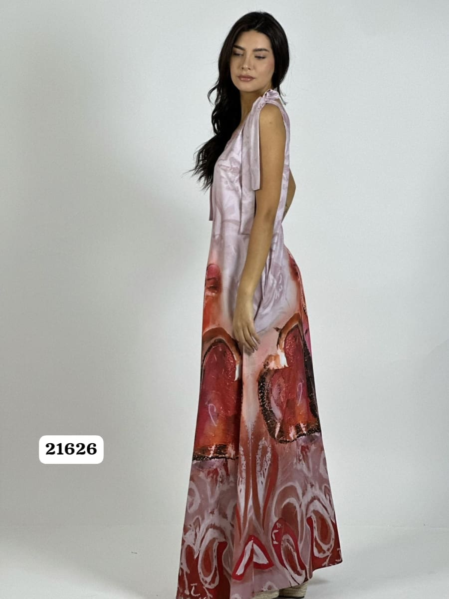 Vestido Viscosa Estampado Corazones A2-5917