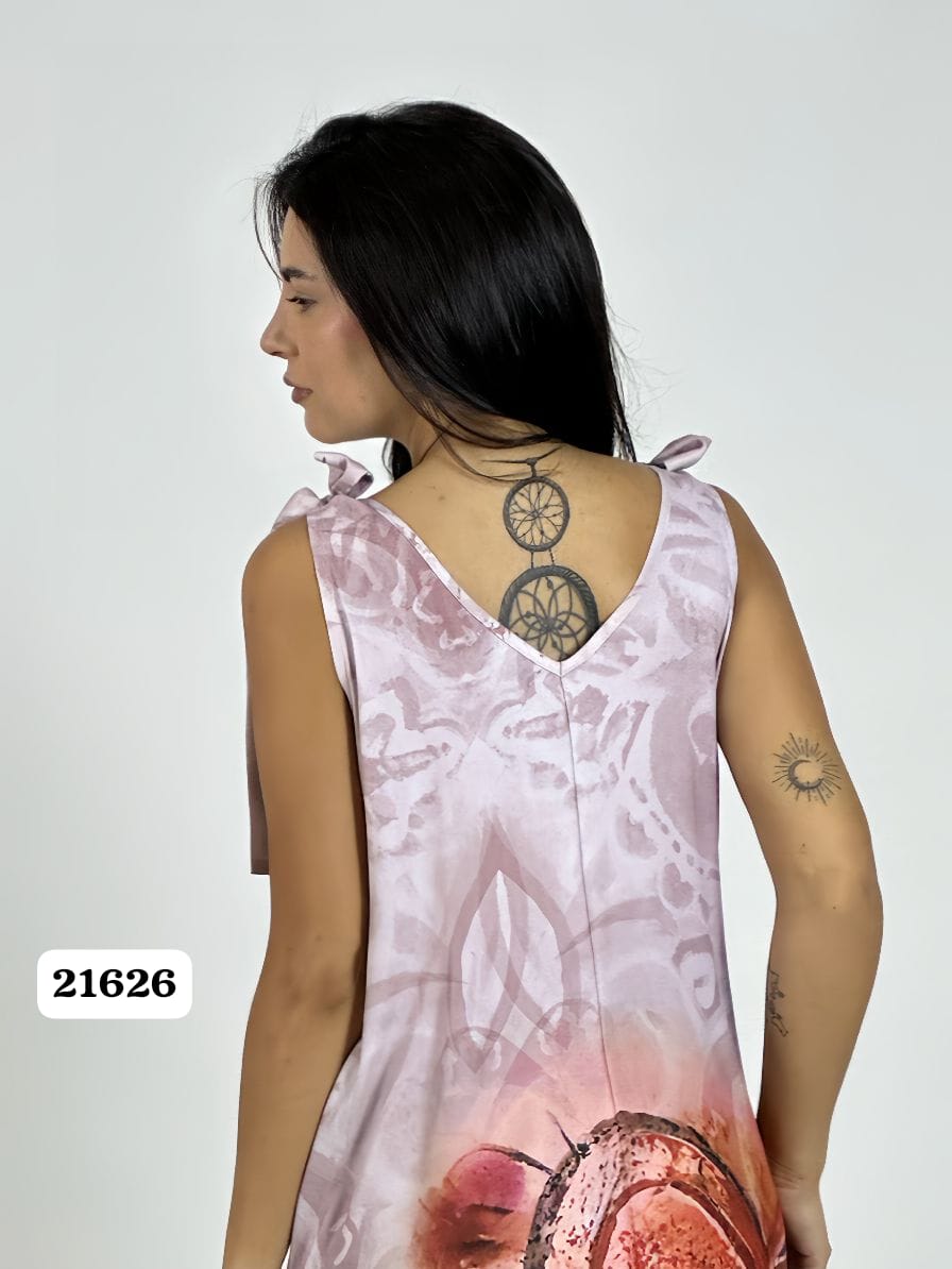 Vestido Viscosa Estampado Corazones A2-5918