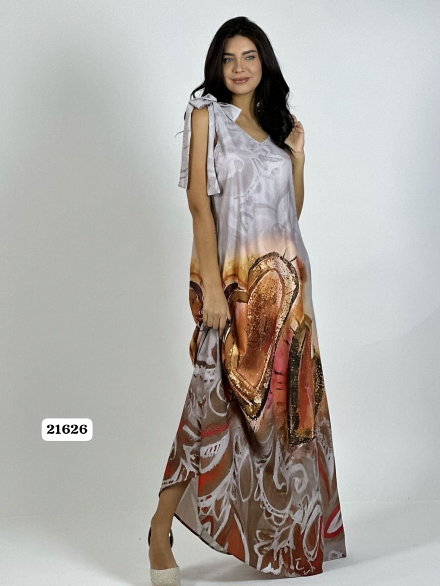 Vestido Viscosa Estampado Corazones A2-599