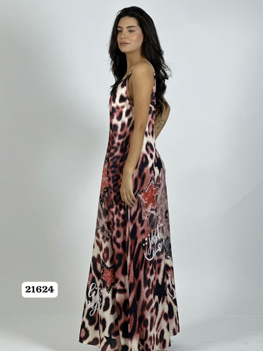 Vestido Viscosa Print/Estrellas y Letras A2-5712