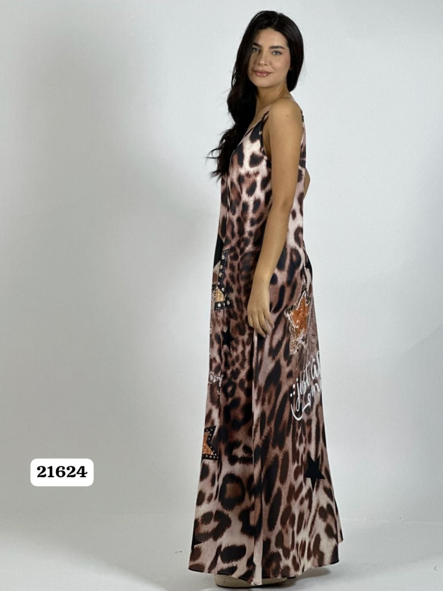 Vestido Viscosa Print/Estrellas y Letras A2-576