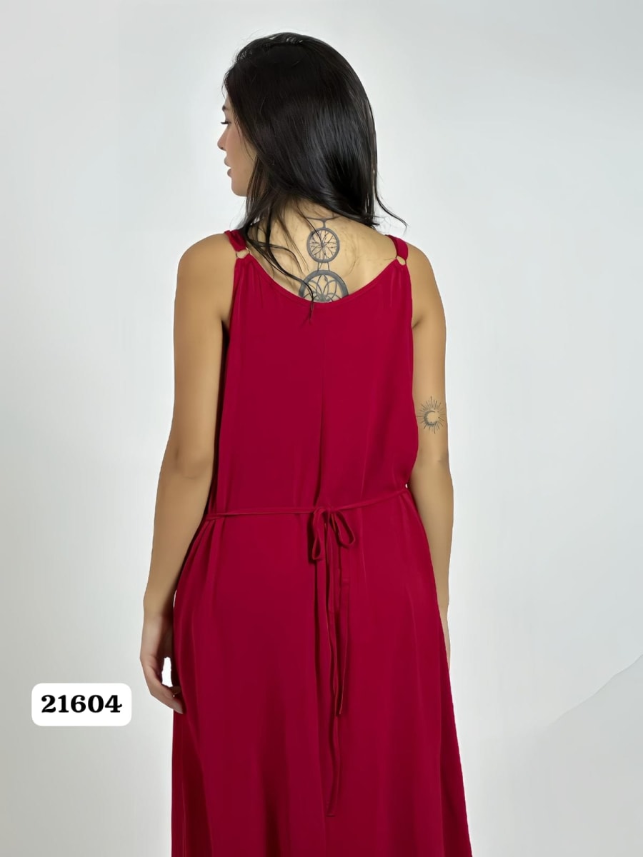 Vestido Lino Corazon Doble Tejido y Brillos A1-316