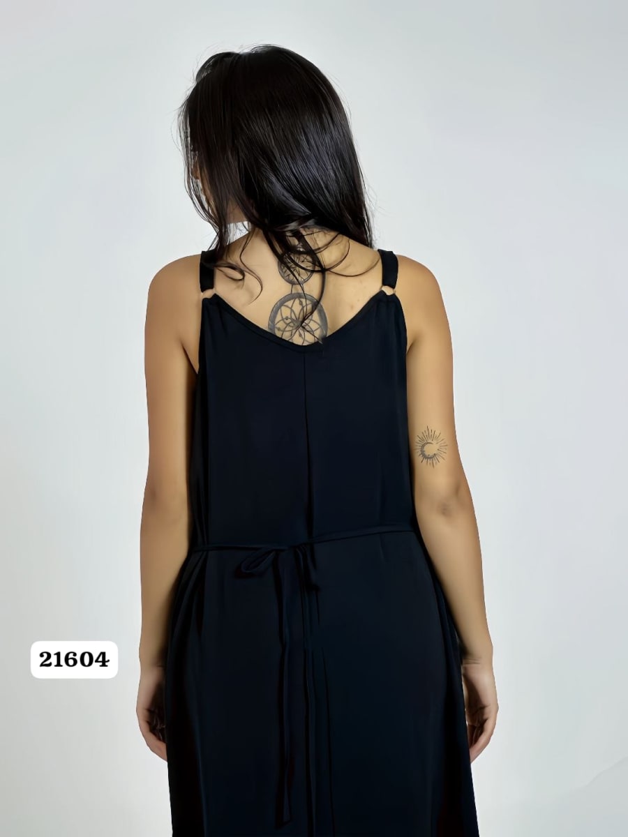 Vestido Lino Corazon Doble Tejido y Brillos A1-3110