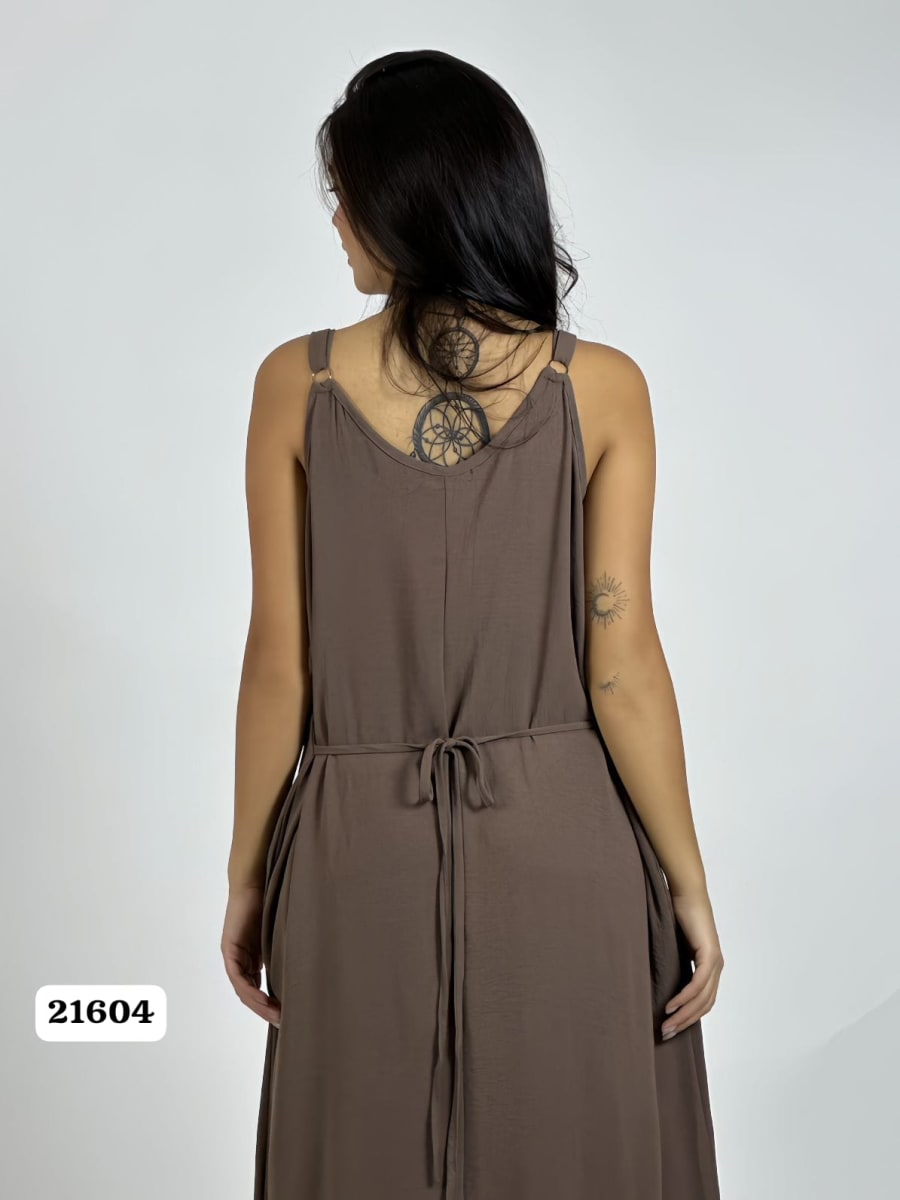 Vestido Lino Corazon Doble Tejido y Brillos A1-3115