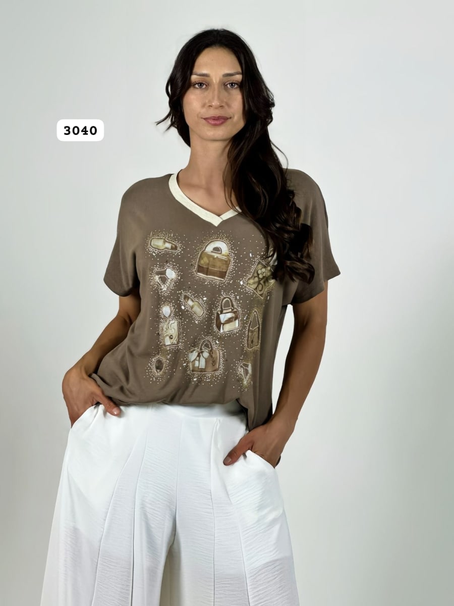 Polera Acetato Accesorios Estampados A1-208
