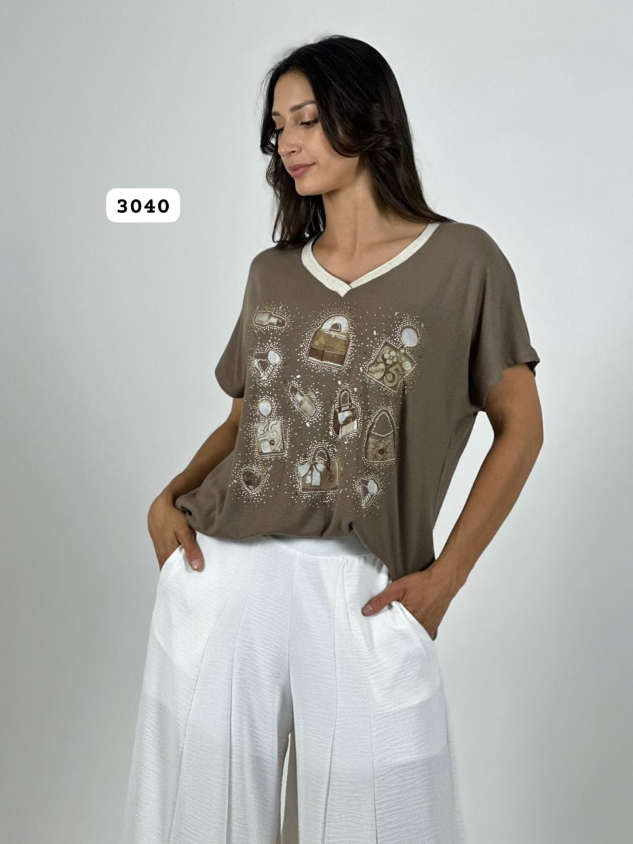 Polera Acetato Accesorios Estampados A1-209