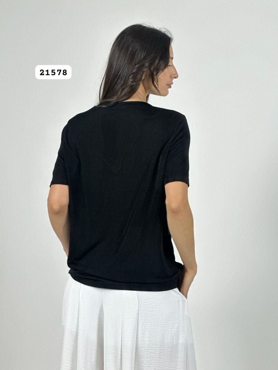 Polera Algodon Oso y Letras Brillantes A1-307