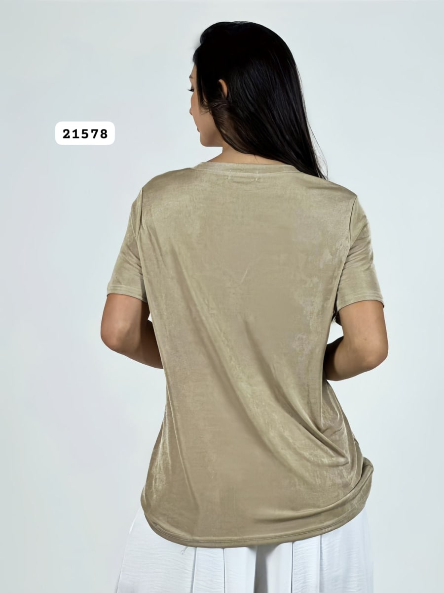 Polera Algodon Oso y Letras Brillantes A1-3010