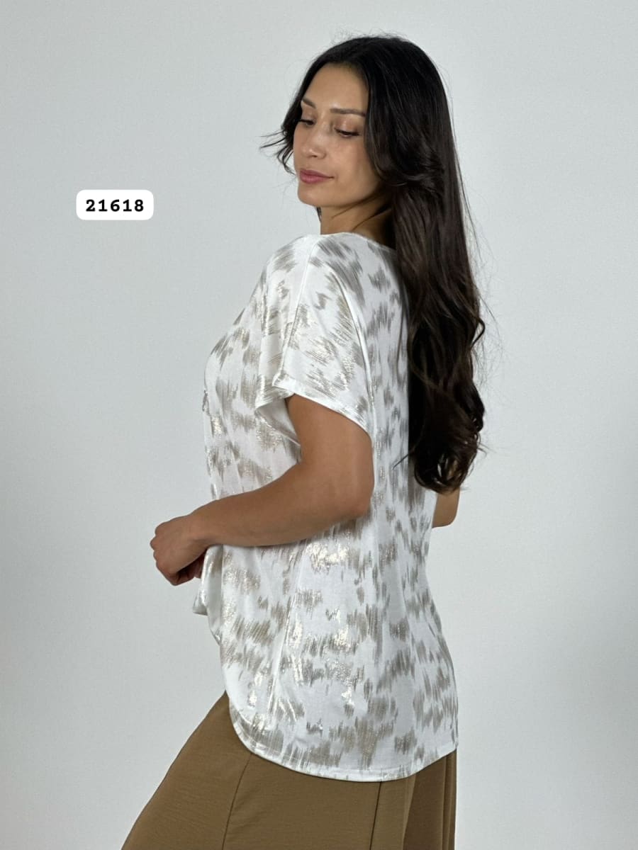 Polera Acetato Jaspeada ELINEPARIS A A1-433