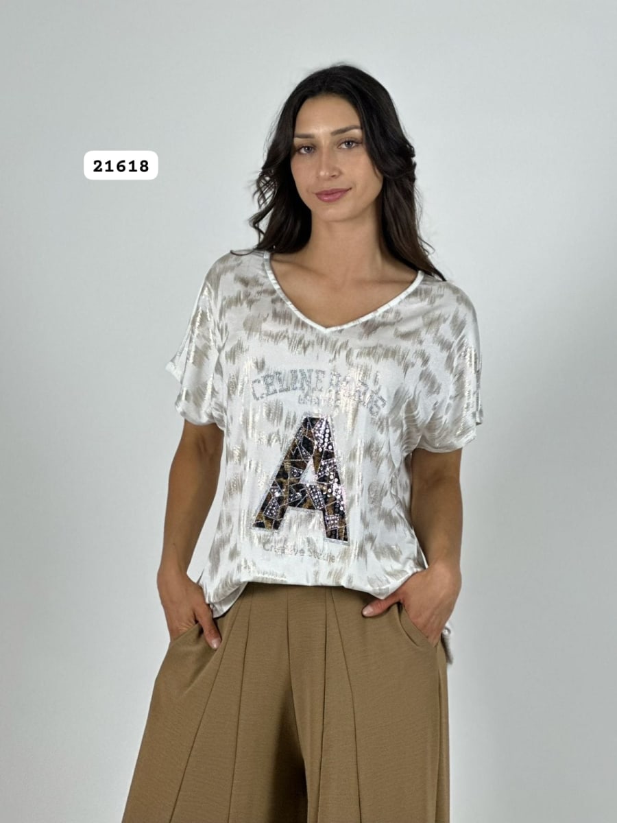 Polera Acetato Jaspeada ELINEPARIS A A1-432