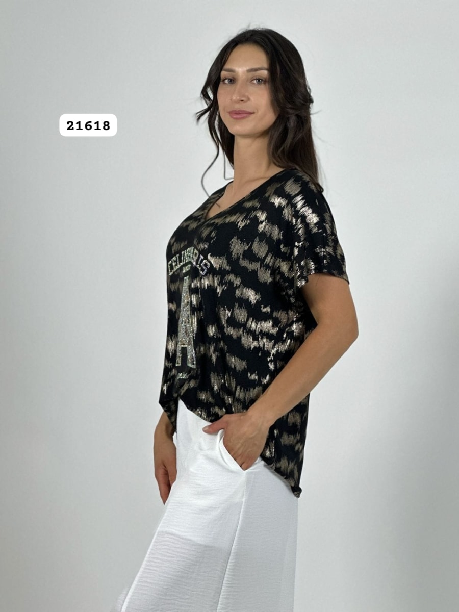 Polera Acetato Jaspeada ELINEPARIS A A1-436