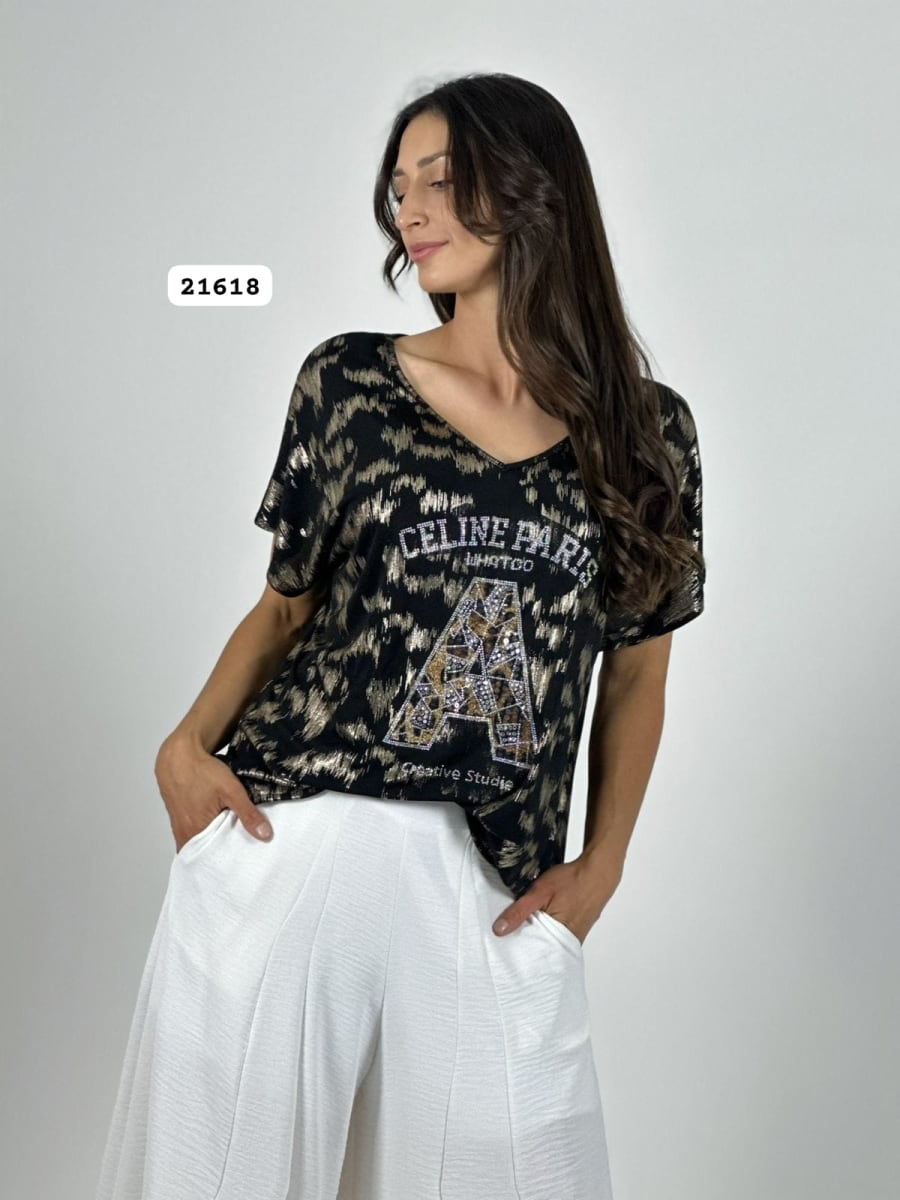 Polera Acetato Jaspeada ELINEPARIS A A1-435