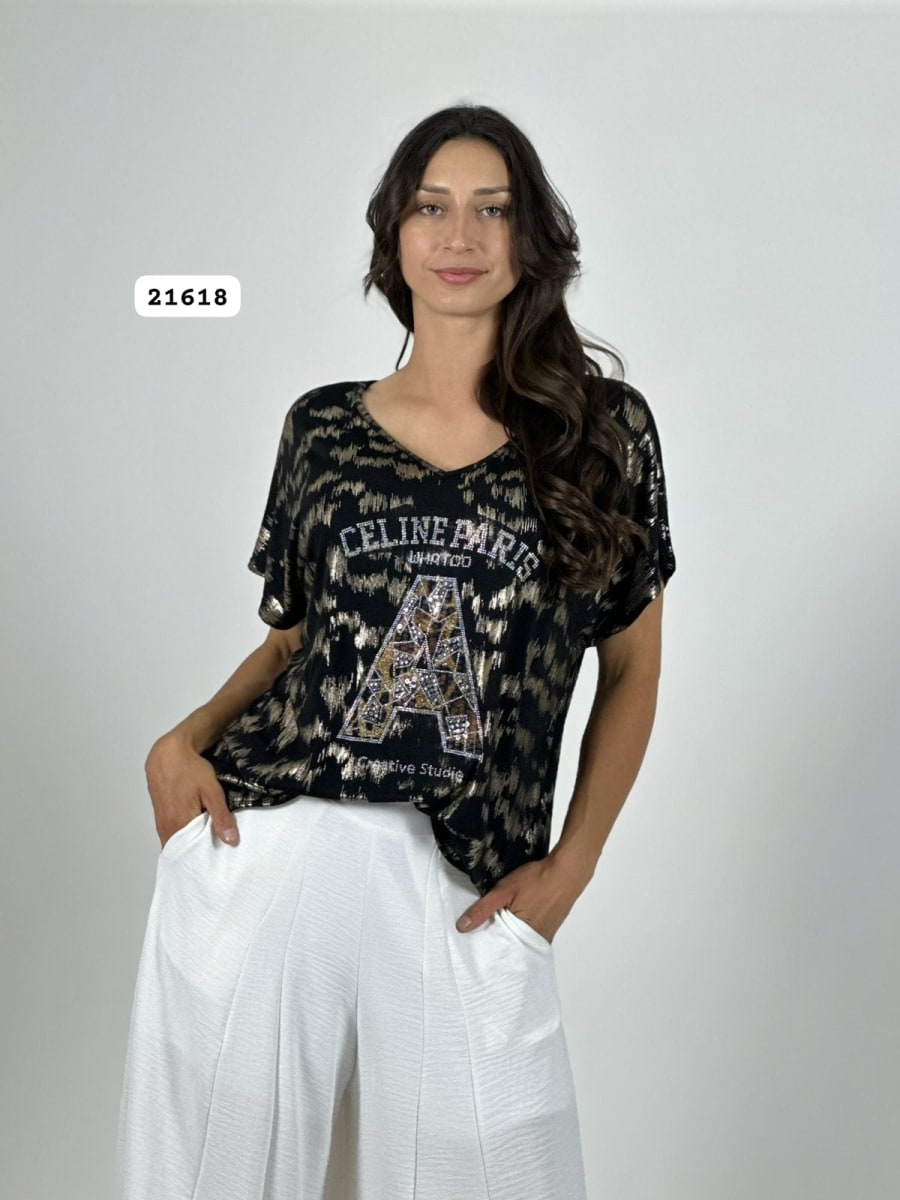 Polera Acetato Jaspeada ELINEPARIS A A1-434