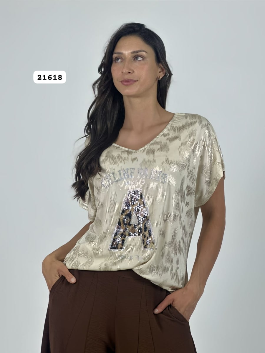 Polera Acetato Jaspeada ELINEPARIS A A1-4311