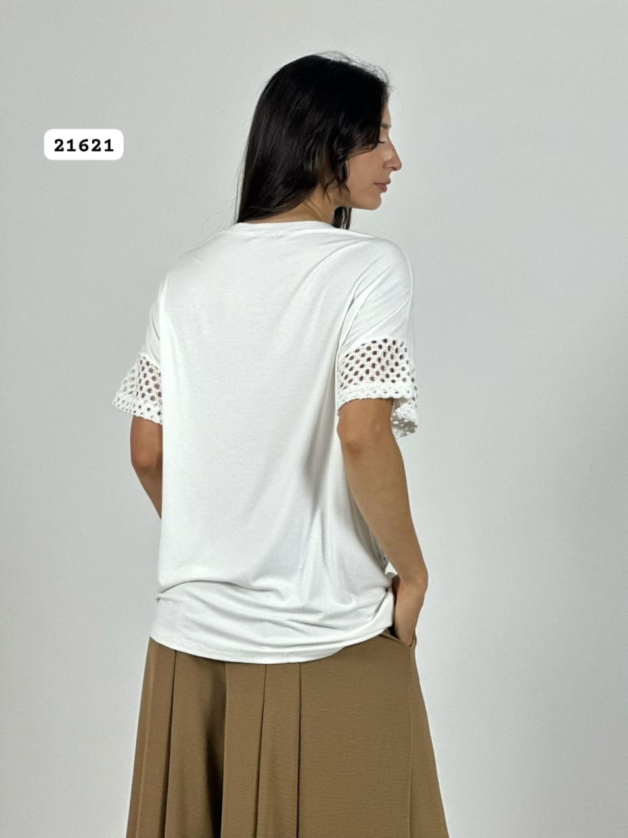 Polera Lino Mangas Tejidas 3 Estrellas LOVE A2-593